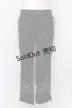 画像1: ATELIER BOZ / レースアップロングパンツ  ブラック O-25-02-24-001-EL-PA-OW-ZI