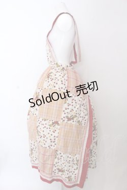 画像3: PINK HOUSE / さくらんぼ&チェックパッチワークエプロン風ジャンパースカート  アイボリー×オレンジ O-25-02-24-028-LO-OP-IG-OS