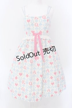 画像1: Shirley Temple / トランプ総柄プリントベビードール（Ladies） F アイボリー×サックス O-25-02-24-035-ET-OP-OW-OS
