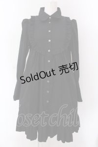 PEACE NOW / フリルAラインシャツワンピース M ブラック O-25-02-24-041-PU-OP-OW-OS