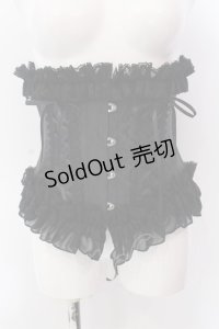MR corset / ダブルボーンジャガードショートコルセット  ブラック O-25-02-24-049-PU-TO-OW-OS