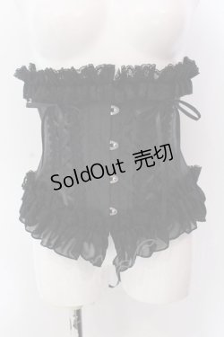 画像1: MR corset / ダブルボーンジャガードショートコルセット  ブラック O-25-02-24-049-PU-TO-OW-OS