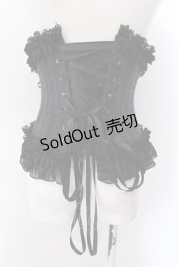 画像4: MR corset / ダブルボーンジャガードショートコルセット  ブラック O-25-02-24-049-PU-TO-OW-OS