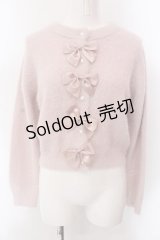 m petit by misako / リボンカーディガン S ピンク O-25-02-24-058-LO-TO-OW-OS