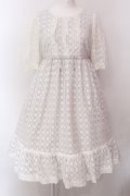 Melody BasKet / Pure Laceドレス M シロ×ブルーグレー O-25-02-24-007-LO-OP-OW-OS