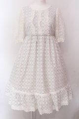 Melody BasKet / Pure Laceドレス M シロ×ブルーグレー O-25-02-24-007-LO-OP-OW-OS
