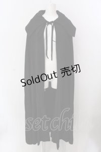 Moi-meme-Moitie / クロスローズ刺繍マント  ブラック×ブラック O-25-02-24-074-MO-JA-IG-ZT130