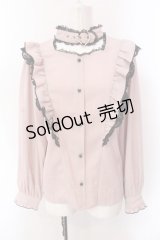 Rojita / ハートバックルラッフルフリルブラウス  ピンク×クロ O-25-02-24-075-LO-BL-IG-OS