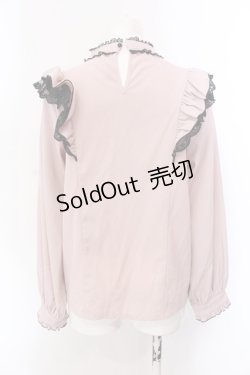 画像4: Rojita / ハートバックルラッフルフリルブラウス  ピンク×クロ O-25-02-24-075-LO-BL-IG-OS