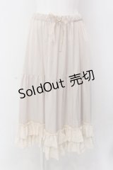 axes femme kawaii / ミディフリルペチスカート M 生成り O-25-02-24-084-AX-SK-IG-OS