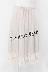 axes femme kawaii / ミディフリルペチスカート M 生成り O-25-02-24-084-AX-SK-IG-OS