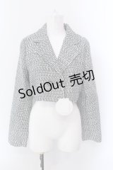 DearMyLoveRose / ツイードショートジャケット L シロ×クロ O-25-02-24-088-EL-JA-IG-OS