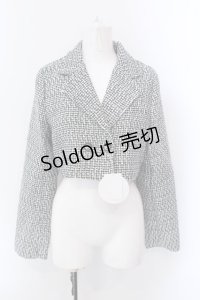 DearMyLoveRose / ツイードショートジャケット L シロ×クロ O-25-02-24-088-EL-JA-IG-OS