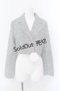 画像1: DearMyLoveRose / ツイードショートジャケット L シロ×クロ O-25-02-24-088-EL-JA-IG-OS