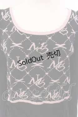 画像2: Millor TOKYO / MLモノグラムニットミニワンピ L ブラック×ピンク O-25-02-24-090-LO-OP-IG-OS