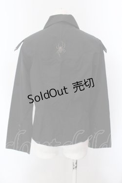 画像4: BPN / スパイダー刺繍蝙蝠襟ブラウス M ブラック O-25-02-24-094-GO-BL-IG-OS