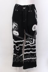 DimMoire / Deco Denim Pants　デニムパンツ M ブラック×ホワイト O-25-02-24-002-GO-PA-OW-ZI