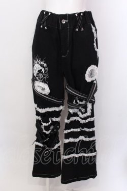 画像1: DimMoire / Deco Denim Pants　デニムパンツ M ブラック×ホワイト O-25-02-24-002-GO-PA-OW-ZI