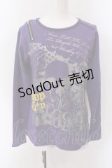 ALGONQUINS / ラメスカルptジップカットソー  パープル O-25-02-24-098-AL-TO-IG-OS