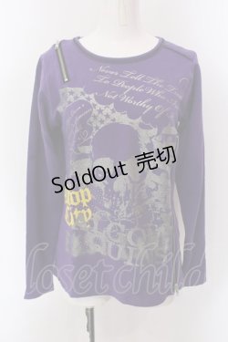 画像1: ALGONQUINS / ラメスカルptジップカットソー  パープル O-25-02-24-098-AL-TO-IG-OS