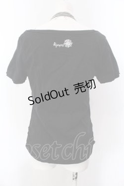画像3: ALGONQUINS / サイドギャザーラメプリントホルターTシャツ  ブラック O-25-02-24-099-AL-TO-IG-OS