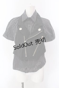 画像1: ALGONQUINS / ホルターベスト付きブラウス  ネイビー×ブラック O-25-02-24-101-AL-BL-IG-OS