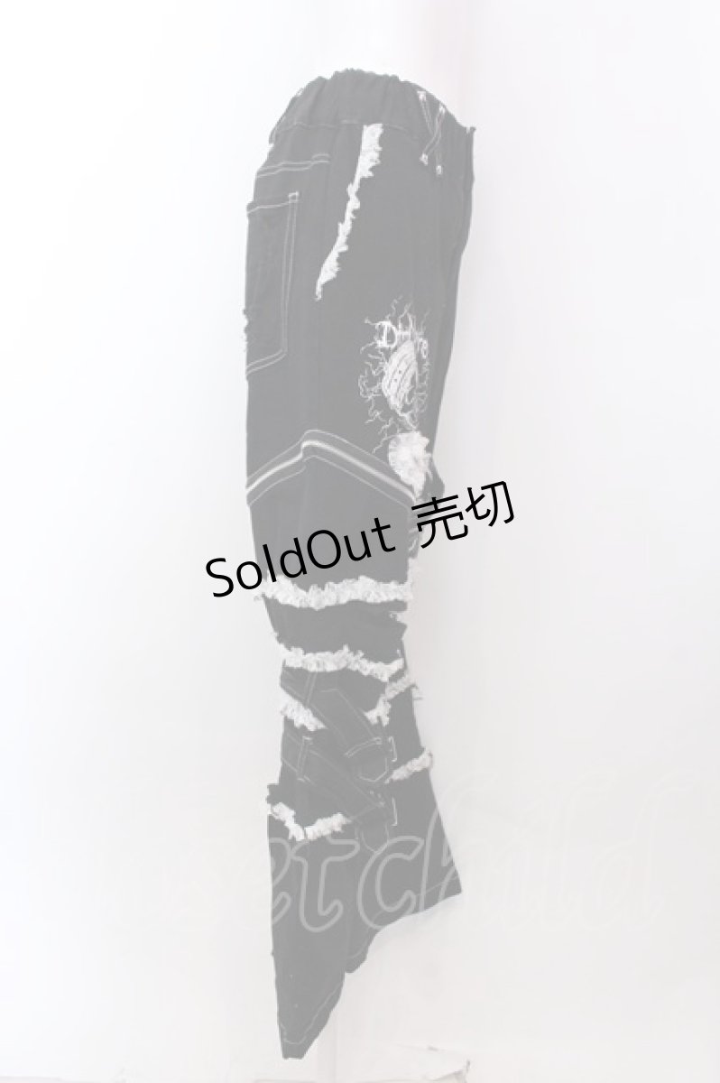 画像4: DimMoire / Deco Denim Pants　デニムパンツ M ブラック×ホワイト O-25-02-24-002-GO-PA-OW-ZI (4)