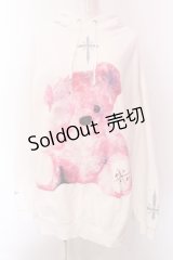 TRAVAS TOKYO / FURRY BEARプルオーバーパーカー F ホワイト O-25-02-24-016-PU-TO-YM-OS