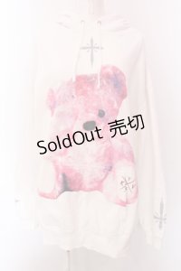 TRAVAS TOKYO / FURRY BEARプルオーバーパーカー F ホワイト O-25-02-24-016-PU-TO-YM-OS