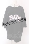 TRAVAS TOKYO / Logo half zip Tシャツ F ブラック O-25-02-24-017-PU-TO-YM-OS