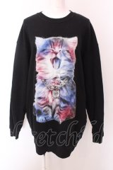 TRAVAS TOKYO / Glutton cat L/S　カットソー F ブラック O-25-02-24-018-PU-TO-YM-ZI