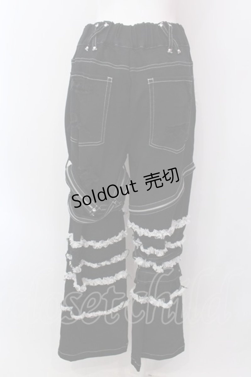 画像5: DimMoire / Deco Denim Pants　デニムパンツ M ブラック×ホワイト O-25-02-24-002-GO-PA-OW-ZI (5)