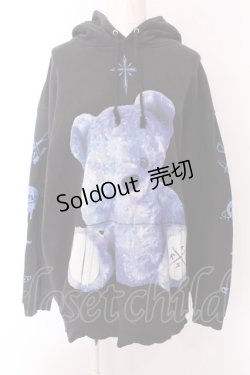 画像1: TRAVAS TOKYO / FURRY BEARプルオーバーパーカー F ブラック O-25-02-24-022-PU-TO-YM-OS
