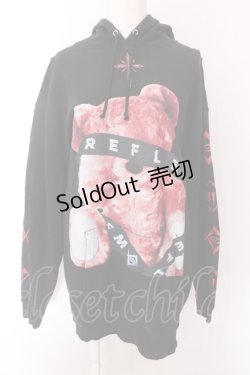 画像1: TRAVAS TOKYO / REFLEMコラボダブルネームクマパーカー F ブラック O-25-02-24-023-PU-TO-YM-OS