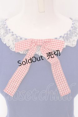 画像2: Angelic Pretty / Lovelyギンガムリボンカットソー  ブル0ー O-25-02-25-024-AP-TO-IG-OS
