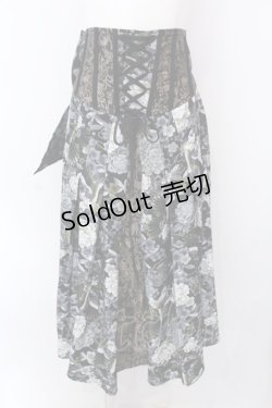 画像1: Qutie Frash / リボン袴コルセット  ブラック O-25-02-25-025-QU-SK-OW-ZY