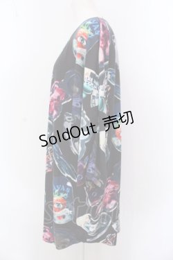 画像2: TRAVAS TOKYO / Acrylic art round hem BIG TEE　BIGTシャツ F ブラック O-25-02-25-036-PU-TO-OW-OS