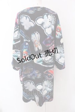 画像3: TRAVAS TOKYO / Acrylic art round hem BIG TEE　BIGTシャツ F ブラック O-25-02-25-036-PU-TO-OW-OS