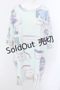 TRAVAS TOKYO / 昇華TEE（Vapor wave 総柄）Tシャツ F ライトグリーン O-25-02-25-037-PU-TO-OW-OS