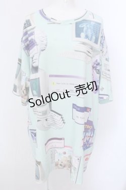 画像1: TRAVAS TOKYO / 昇華TEE（Vapor wave 総柄）Tシャツ F ライトグリーン O-25-02-25-037-PU-TO-OW-OS
