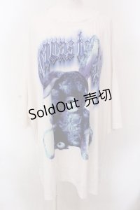 TRAVAS TOKYO / Plush bunny zombie ビッグTシャツ F ホワイト O-25-02-25-038-PU-TO-OW-OS