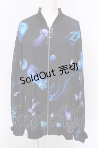 TRAVAS TOKYO / 総柄シフォンブルゾン F ブラック O-25-02-25-039-PU-JA-OW-ZI