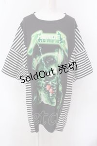 TRAVAS TOKYO / ボーダー切換え半袖カットソー F ブラック×ホワイト O-25-02-25-041-PU-TO-OW-OS