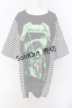 画像1: TRAVAS TOKYO / ボーダー切換え半袖カットソー F ブラック×ホワイト O-25-02-25-041-PU-TO-OW-OS
