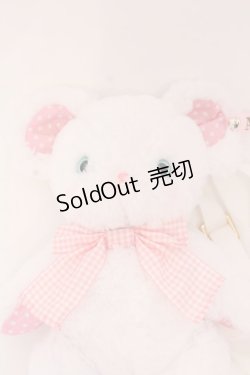画像2: Angelic Pretty / Toyboxはにかみベアーぬいぐるみポーチ  シロ×ピンク O-25-02-25-047-AP-BG-IG-OS