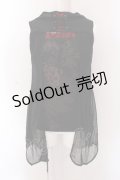 Ozz oneste / 胸開きメッシュレイヤードタンクトップ  ブラック×レッド O-25-02-25-013-OO-TO-OW-OS