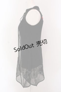画像3: Ozz oneste / 胸開きメッシュレイヤードタンクトップ  ブラック×レッド O-25-02-25-013-OO-TO-OW-OS