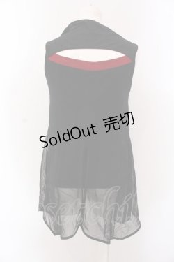 画像4: Ozz oneste / 胸開きメッシュレイヤードタンクトップ  ブラック×レッド O-25-02-25-013-OO-TO-OW-OS
