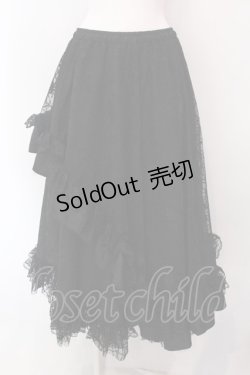 画像1: Qutie Frash / 蜘蛛メッシュロングスカート  ブラック O-25-02-25-019-QU-SK-OW-OS
