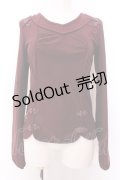 Ozz oneste / チャイナボタン配色カットソー  ワイン O-25-02-26-029-OO-TO-OW-OS